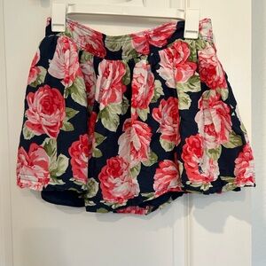 Abercrombie & Fitch Floral Skater Skirt - Navy and Pink